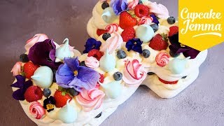 How to Make a Pretty Pavlova Letter Cake  Cupcake Jemma [upl. by Arevle]