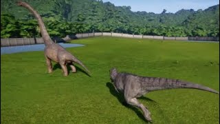 Dino Wars  highly modified TRex VS Brachiosaurus  will they fight Jurassic world evolution [upl. by Branham863]