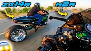 I WAS NOT EXPECTING THAT 🤯😱 4TH H2R OF PAKISTAN  360 FAT TYRE KIT ZX14R  ZS MOTOVLOGS [upl. by Miguela]