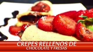 Recetas de Crepes con Frutillas y Chocolate Mi Cocina La Favorita [upl. by Arrakat767]