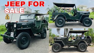 WILLY JEEP FOR SALE 💰 AT CHEAP PRICE  ALL ORIGINAL MILITARY JEEP  NEW TYRES  PUNJAB [upl. by Ladin]