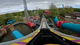 Walibi Belgium Flash Back Log Flume Onride POV April 2024 [upl. by Ogilvie71]