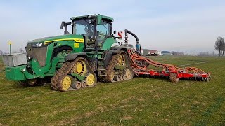 John Deere 8RX 410 Interramento Liquame su Frumento [upl. by Bowerman]