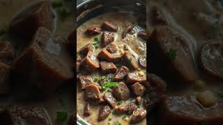 Hearty beef stroganoff stepbystep in under a minute recipe viralvideo viralshorts [upl. by Acnairb]