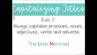 Capitalization Rules Capitalization of a Title [upl. by Egan]