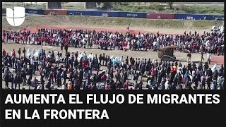 Récord de migrantes en la frontera de Texas registran más de 12600 indocumentados en un solo día [upl. by Llydnek]