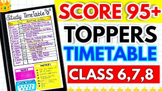 Most Effective Time Table for Students🔥 Daily Routine of Toppers FOR CLASSES678  STUDY TIPS [upl. by Rieger]