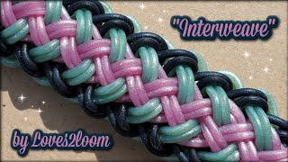 quotInterweavequot Rainbow Loom Bracelet Tutorial  4 bars wide [upl. by Zhang]