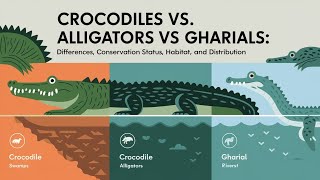 Crocodiles vs Alligators vs Gharials Differences Conservation Status Habitat and Distribution [upl. by Leinad82]