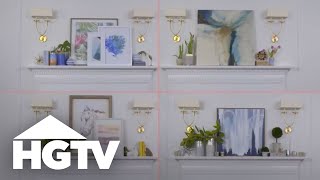 4 Seasons of Fireplace Mantel Decor  HGTV [upl. by Atidnan]