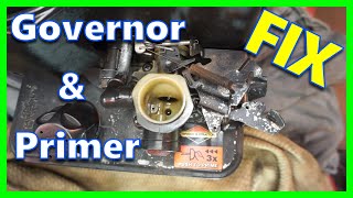 Briggs 35hp Flat Head Throttle Speed RPM  Governor Adjustment amp Carb Primer Not Working  FIX [upl. by Eniroc]