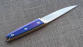 Knife Making  M390 Brass Titanium Fulltang [upl. by Yrruc152]