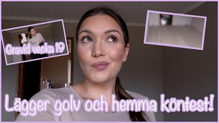 LÄGGER GOLV amp HEMMA KÖNTEST 💙💗 GRAVID VECKA 19  VLOGG 121  AMANDA MARIN [upl. by Artemas212]