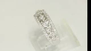 Diamond Hearts Anniversary Wedding Band Ring 50CT 14K WG Size 6  32265 [upl. by Trela]