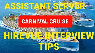 TIPS ON HOW TO DO CRUISE JOBS HIREVUE INTERVIEW QUESTIONS FOR ASSISTANT SERVERWAITRESS cruisejobs [upl. by Isobel613]