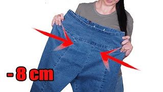 How to downsize jeans in the waist in 5 minutes  a simple sewing trick [upl. by Adoree296]