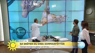 Så lindrar du ömma fötter  Nyhetsmorgon TV4 [upl. by Iblehs649]