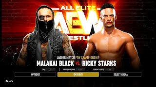 Malakai Black vs Ricky Starks  TNT Championship Ladder Match  AEW Fight Forever Gameplay [upl. by Nylasej]