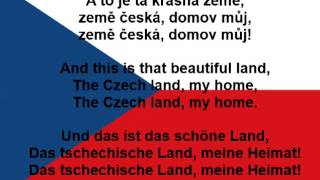 Česká hymna  Czech anthem  Tschechische Nationalhymne lyrics text [upl. by Zertnom415]