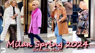 Spring 2024 Milan Street Style  Colorful Spring Fashion  What People Are Wearing In Milan [upl. by Assina]