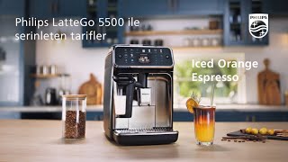 Philips LatteGo 5500 ile serinleten tarifler  Iced Orange Espresso [upl. by Manella593]