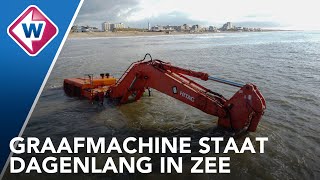 Graafmachine muurvast in Noordzee  OMROEP WEST [upl. by Ettenawtna]