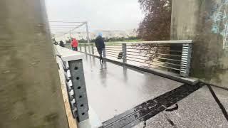 Unwetter St Pölten 15092024 Hochwasser Traisen visavis Regierungsviertel [upl. by Arhaz]