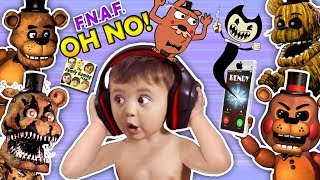 OH NO BABY Shawn vs FIVE NIGHTS at FREDDYS 12 amp 4  He Calls BENDY amp the INK MACHINE FGTEEV [upl. by Murat]