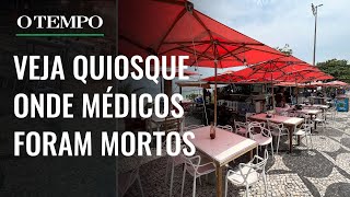 Quiosque onde médicos morreram no Rio tem marcas de balas e já funciona normalmente [upl. by Ervine]