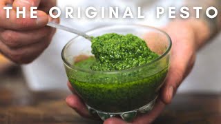 REAL Genovese Pesto The ORIGINAL Italian recipe [upl. by Blanch649]