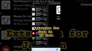 Extension for Java in VS Code ytshorts java vscode viral shortsfeed trending [upl. by Englis664]
