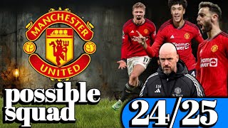 MANCHESTER UNITED SQUAD 202425 Comparison all [upl. by Anidene]