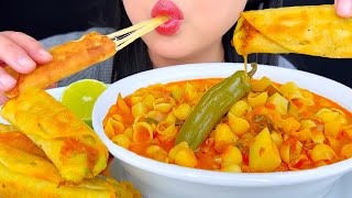 ASMR CRUNCHY ROLLED TACOS amp CONCHITAS SOUP MUKBANG 먹방  EATING SHOW  EATING SOUNDS  ASMR Phan [upl. by Nalym]