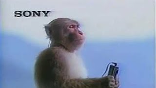 Vintage Old 1980s Sony Walkman Monkey Commercial [upl. by Allin812]