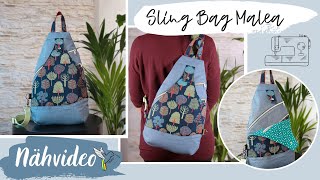 Nähanleitung Sling Bag Malea  Unisex Rucksack mit einem Schultergurt Bag sewing [upl. by Jannery]