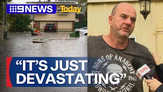 Queensland streets swallowed by rising flood waters  9 News Australia [upl. by Naoh]