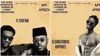 Santrinos Raphael et Toofan dans le Top 20 des artistes francophones de lAfrique de louest [upl. by Hunley]