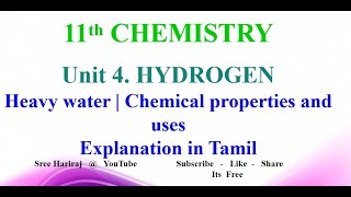 Heavy water  Chemical properties and uses  in Tamil  11th Chemistry [upl. by Inaliel]