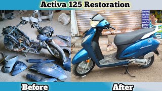 2014 Old Model Activa 125 Complete Restoration  New Beast Activa 125  Denting amp Painting [upl. by Benil]