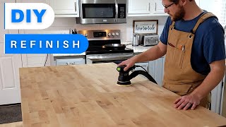 How to Refinish a Butcher Block Island or Countertop [upl. by Haley266]