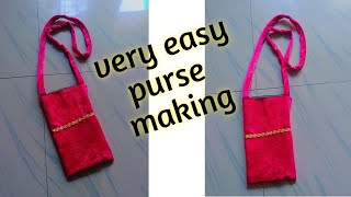 purse making at home with cloth  बहोत ही आसानी से बनाए  how to make purse [upl. by Jobyna]