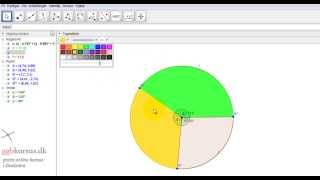 Cirkeldiagram i GeoGebra [upl. by Sekoorb]