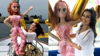 Tommy Mottola sorprende a Thalía con una piñata en su cumpleaños redes sociales 25 de agosto 2018 [upl. by Pierson922]