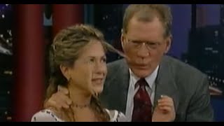 David Letterman criticised for sucking on Jennifer Anistons hair in interview [upl. by Carter]