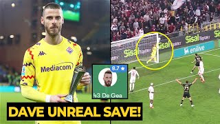 De Gea won MOTM after made UNREAL SAVE in stoppage time of last nights game against Genoa [upl. by Oruam]