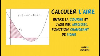 Aire entre une courbe et laxe des abscisses pour une fonction changeant de signe [upl. by Neetsirhc]