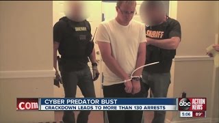 132 arrested in cyber predator sting operation [upl. by Steffane]