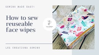 How to make reusable face wipes  make face wipes How to sew reuseable wipes [upl. by Boniface]