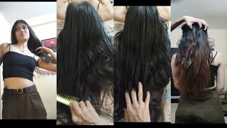 model long hair combing and hairplay । hairplay and hair brushing । indian women long hair combing [upl. by Kehsihba504]