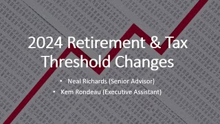 2024 Tax Thresholds and Retirement Contribution limits [upl. by Monahan733]